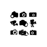 camera collection set icon design vector