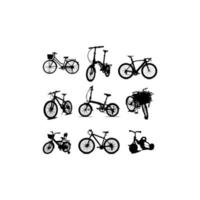 diseño de conjunto de silueta de icono de bicicleta