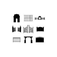 gate door set collection icon design vector