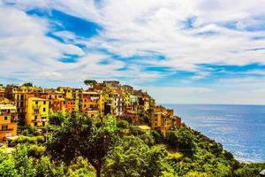 Landmarks of Italy- national park Cinque terre and picturesque hilltop village Corniglia . Liguria photo