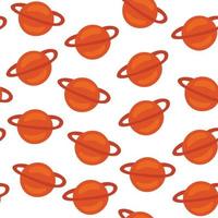 Planets orange color seamless pattern on white background for texture print. Perfect for kids clothing, typography. vector