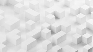 White cubes on a white surface. 3D rendering illustration. photo