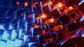 Abstract of random movement of rectangular shapes. 3D rendering illustration. photo