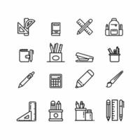School supplies icon template. Stock vector illustration.