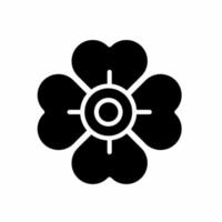 Black and white illustration of a flower icon. Stock vector. vector