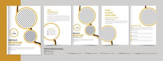 Bifold Brochure Design Template for Your Company, Corporate, Business, Advertising, Marketing, Agency, and Internet Business. vector