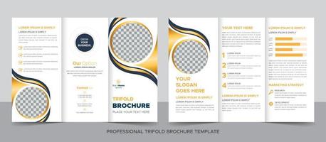 Trifold Brochure Design Template for Your Company, Corporate, Business, Advertising, Marketing, Agency, and Internet Business. vector