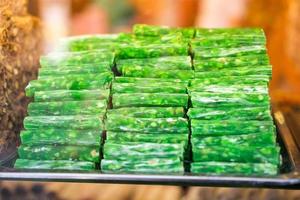 Traditional Turkish delight sweets as lokum candy photo