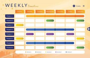 Corporate Weekly Timeline Template vector