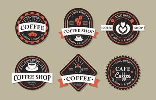 conjunto de logotipo de cafetería vintage vector