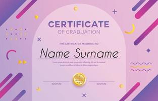 Certificate with Gradient Geometric Background vector