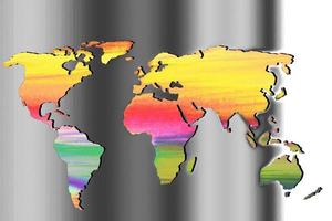 mapa del mundo con fondo gris foto