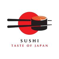 vector de logotipo de sushi con plantilla de eslogan