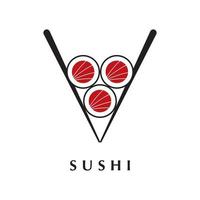 vector de logotipo de sushi con plantilla de eslogan