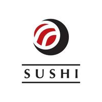 vector de logotipo de sushi con plantilla de eslogan