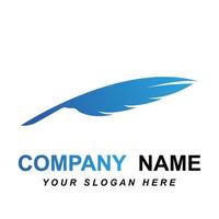 feather logo vector with slogan template