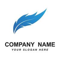 feather logo vector with slogan template