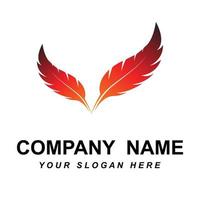 feather logo vector with slogan template