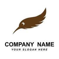 feather logo vector with slogan template