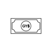 moneda de guyana, icono del dólar de guyana, signo de gyd. ilustración vectorial vector