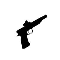 Silhouette Pistol Gun Pistol for Art Illustration, Logo, Pictogram, Website or Graphic Design Element. Vector Illustration