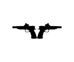 Silhouette Pistol Gun Pistol for Art Illustration, Logo, Pictogram, Website or Graphic Design Element. Vector Illustration