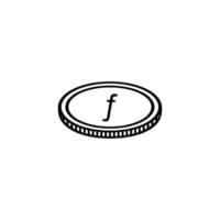 símbolo de moneda de aruba, icono de florín de aruba, signo de awg. ilustración vectorial vector