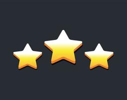 Vector star icons. Golden stars for game, ui, design for app, interface, game development. Rating icon. Level complete. Star icon. Game art. Game design