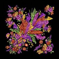 bufanda floral, bufanda abstracta, diseño abstracto pintado digital, textura colorida. arte fractal. diseño textil abstracto. diseño textil foto