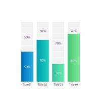 Stacked column infographic chart design template. Percentage division. Compare values. Infochart with vertical bar graphs. Visual data presentation vector