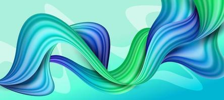 Blue Green Wave Background vector