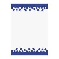 Blue frame with pixel dissolve effect blank worksheet template. Creative background for planner, notebook. Trendy sheet design. Empty printable poster page with customized copyspace vector