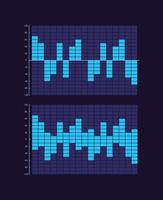 Bi-directional column infographic chart design template set for dark theme. Mirror diagram. Visual data presentation. Editable bar graphs collection vector