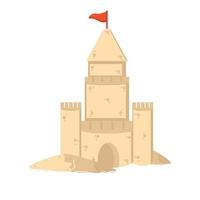 Icon sand castle flat vector