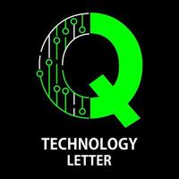 technology letter logo design template illustration. This is good for technology, science, computer etc. this is q letter vector