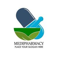 Medipharmacy logo design template illsutration.  this is good for pharmacy, medical, industrial, education, etc
