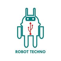 Ilustración de la plantilla de diseño del logotipo de robot techno. esto es bueno para la tecnologia vector