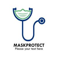 Mask protect logo design template illustration. this is suitable for medical vector