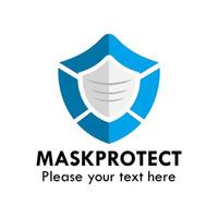 Mask protect logo design template illustration. this is suitable for medical vector