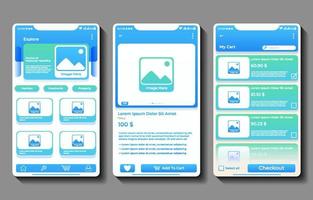 maquetas de páginas de aplicaciones de comercio electrónico vector