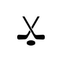 eps10 icono de hockey de campo vectorial negro o logotipo aislado en fondo blanco. palos de hockey cruzados y símbolo de pelota en un estilo moderno y sencillo para el diseño de su sitio web y aplicación móvil vector