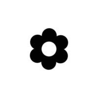 eps10 vector negro primavera flor abstracto arte sólido icono o logotipo aislado sobre fondo blanco. símbolo de flor circular en un estilo moderno simple y moderno para el diseño de su sitio web y aplicación móvil