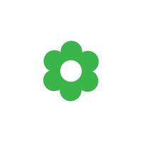 eps10 green vector spring flower abstract solid art icon or logo isolated on white background. circular flower symbol in a simple flat trendy modern style for your website design, and mobile app