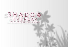 fondo de superposición de sombra realista con siluetas de plantas vector