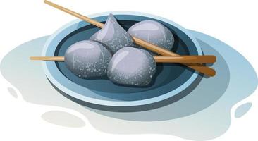 Delicious Japanese mochi patties vector