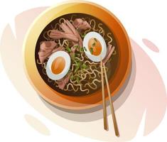 Asian dish. Japanese ramen vector