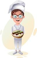 Cute boy chef with latinamerican dish vector