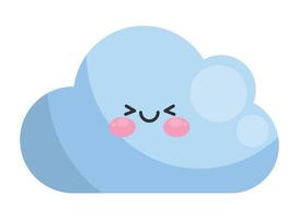 nube kawaii cielo personaje vector