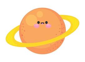 planet kawaii sky character vector