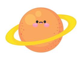 planet kawaii sky character vector